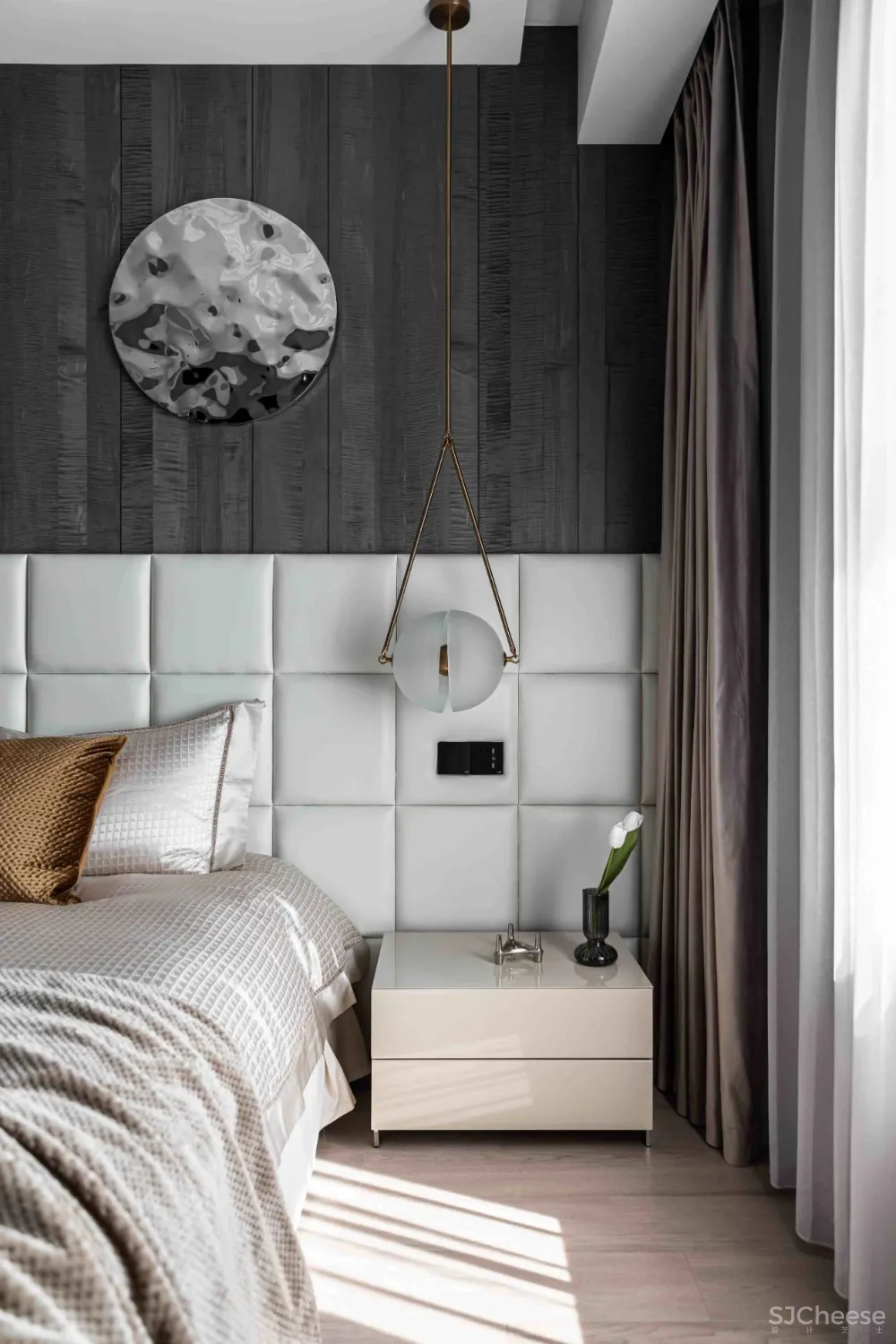 大理石 原木，80后业主的现代风四居室 花漾美作