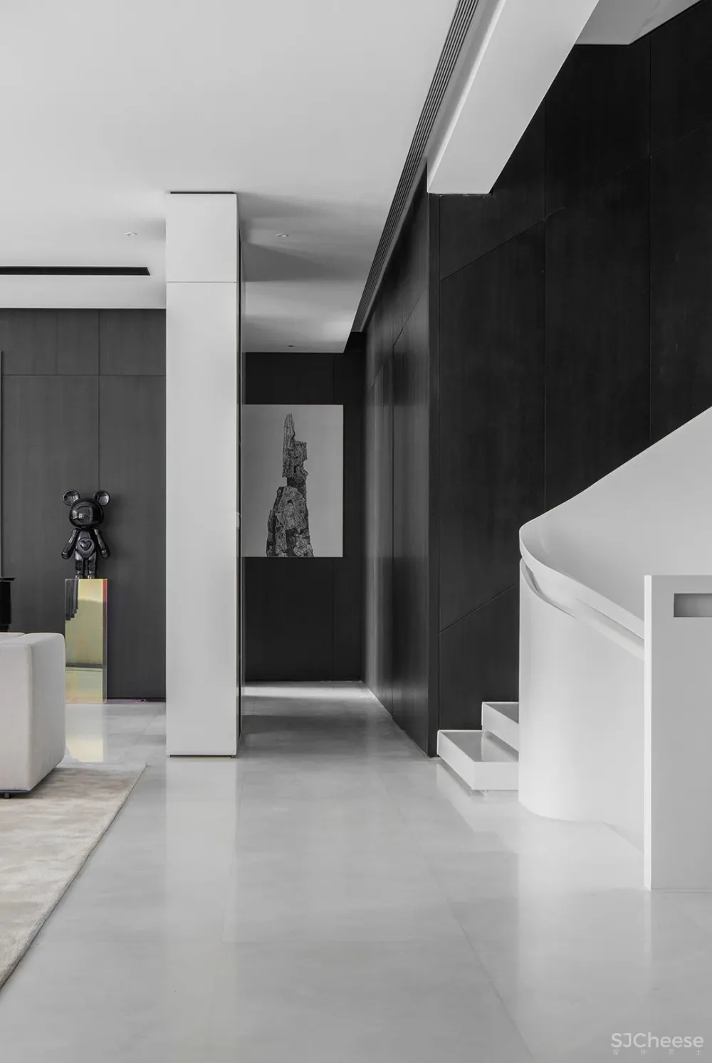 上海 780㎡ 极简别墅设计 ,黑白相映,安静优雅!