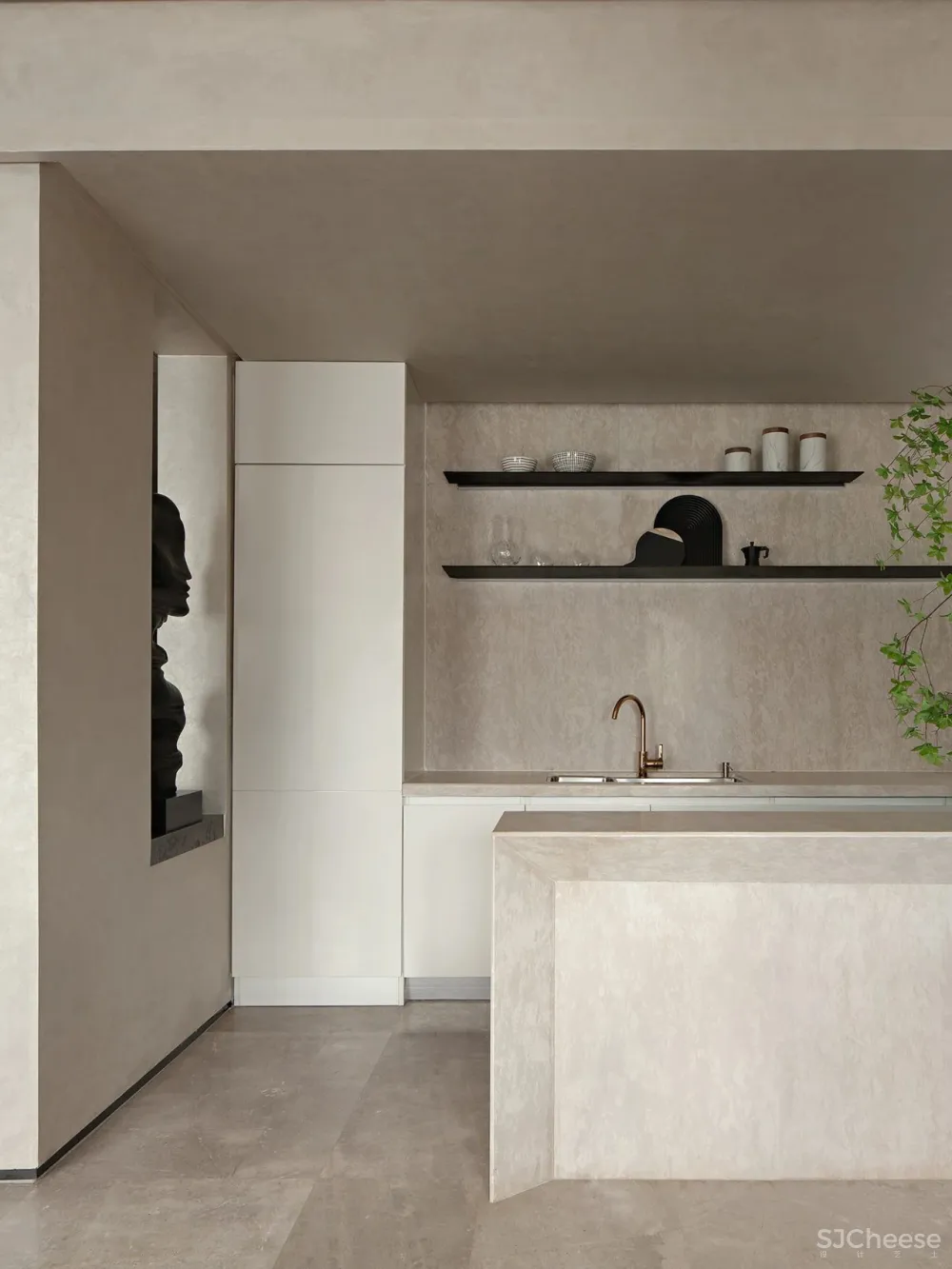 灰调奶咖的半山叠墅，远离喧嚣的质朴大宅！