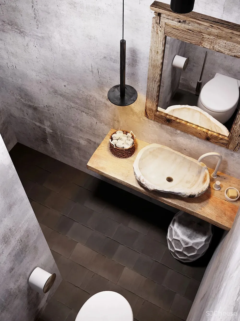 原木 清水混凝土,质朴宁静Loft私宅