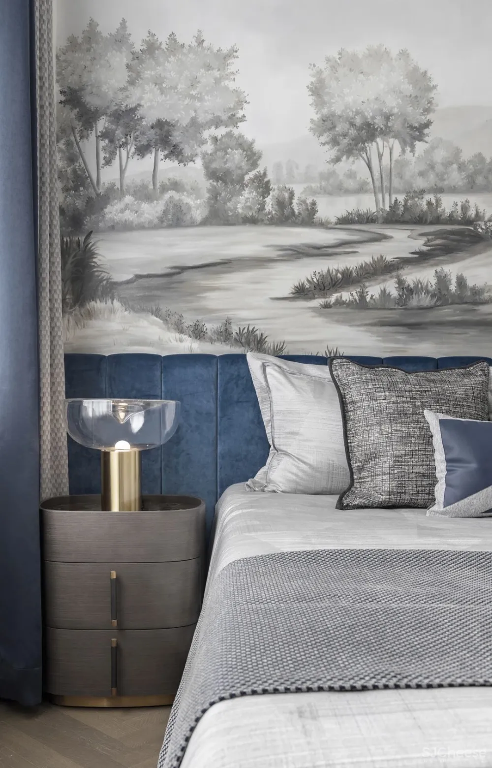 大朴-勿量：366㎡雾霭蓝法式美宅，直撩心底的静奢魅力！