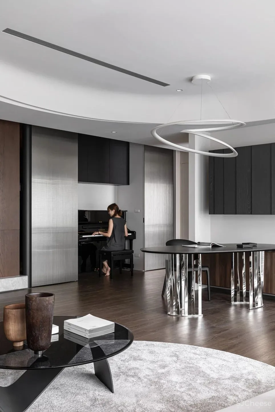 胡桃木 高级灰,纯粹而艺术的现代空间