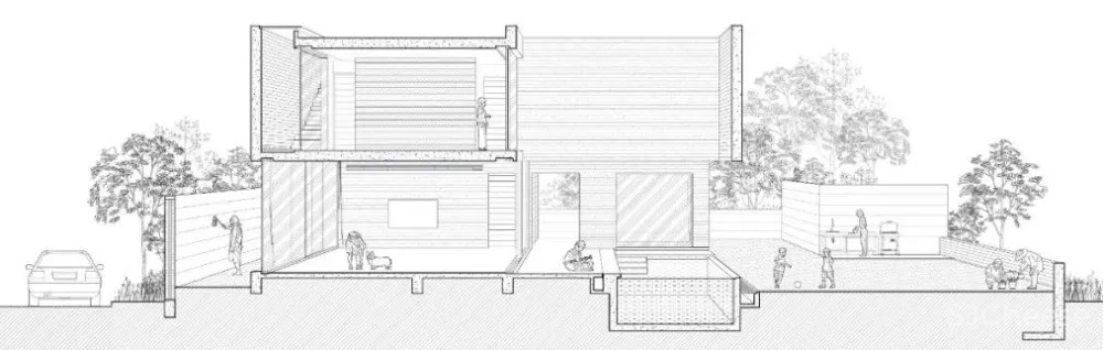 1500㎡ 全混凝土别墅,用木纹呈现永不褪色的质感