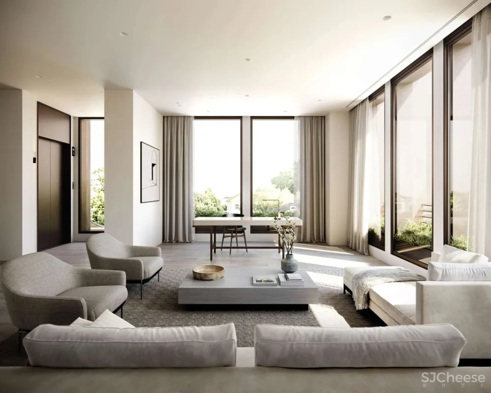 他做的公寓楼看起来像别墅,10套大平层户型还不一样,干净有格调的简约风太美了!