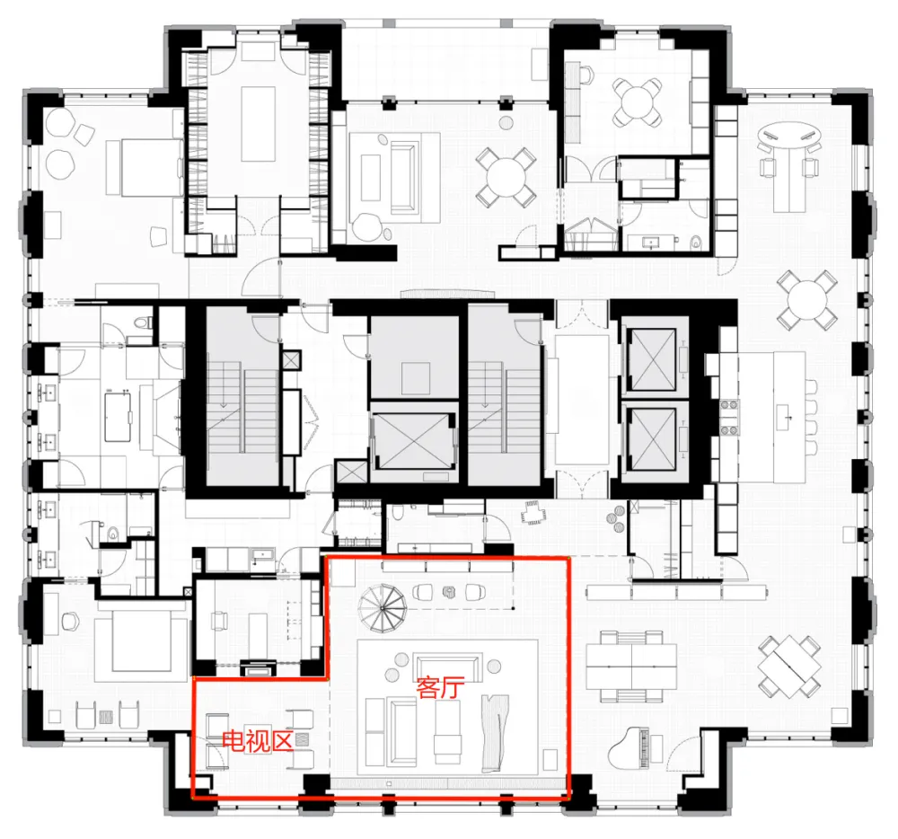 590㎡的顶层公寓,奢华也可以是一种 LOFT 范儿
