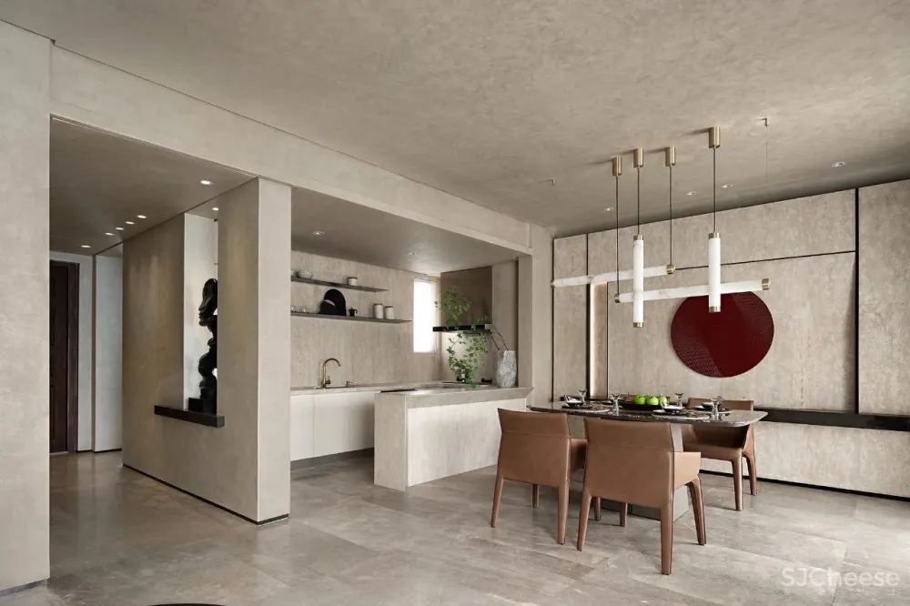 灰调奶咖的半山叠墅，远离喧嚣的质朴大宅！