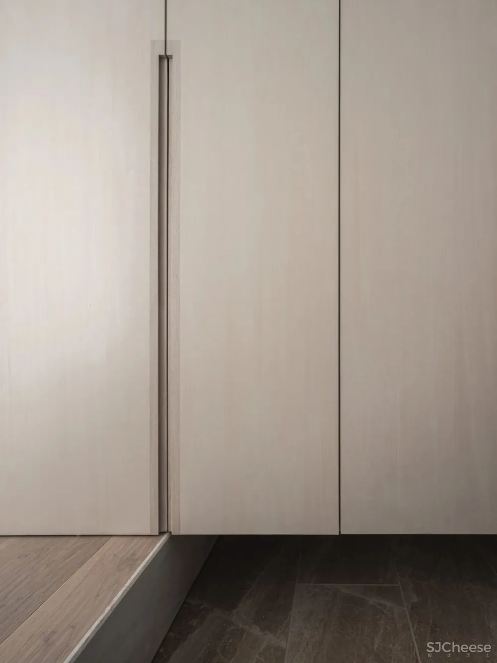 简约的现代公寓,用混凝土、木材、肌理涂料做出高级的层次感