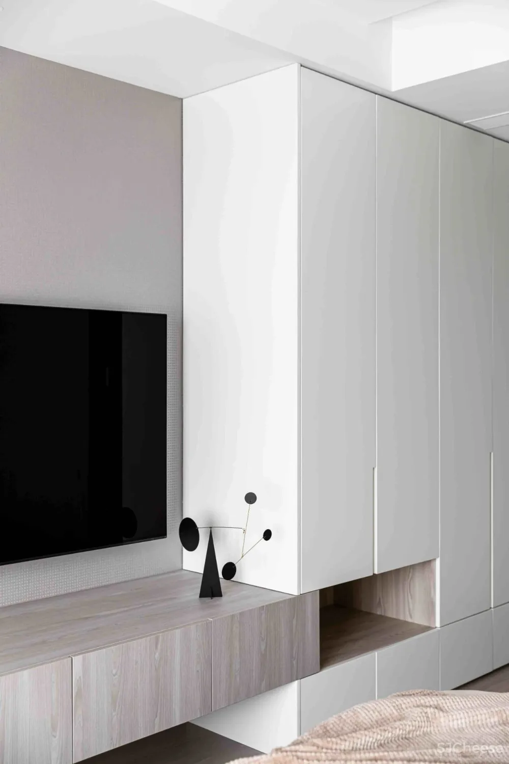 大理石 原木，80后业主的现代风四居室 花漾美作