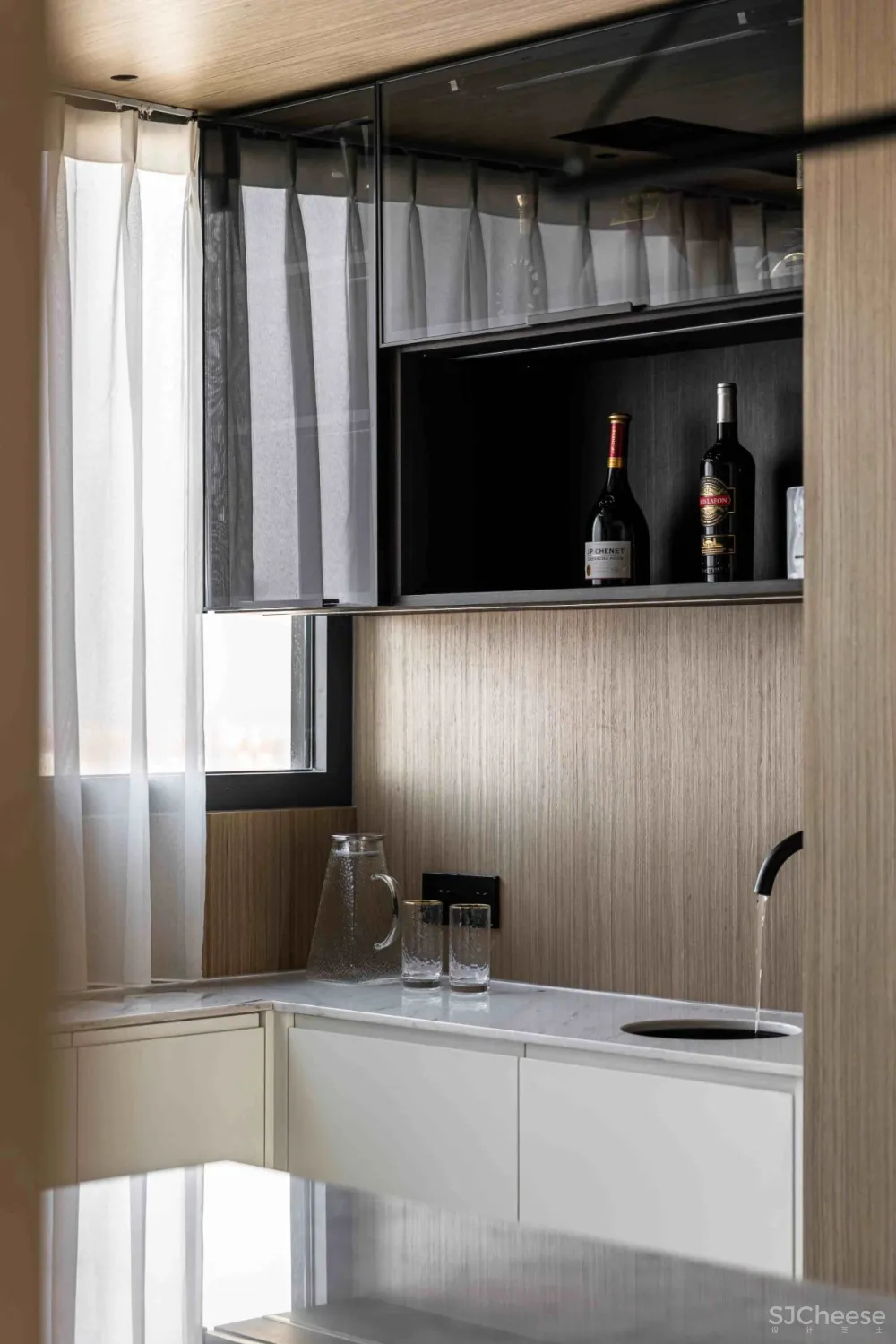 大理石 原木，80后业主的现代风四居室 花漾美作