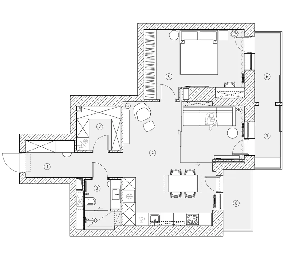 76㎡绿色朴质,细节处显精致!