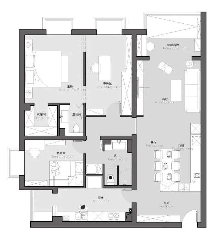 无主灯设计、高级灰撞色，这个家太有范 久栖设计