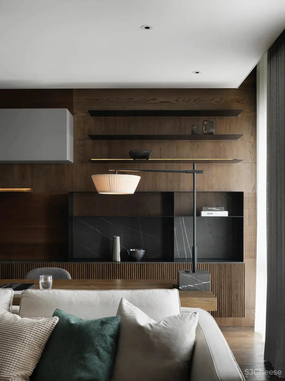 胡桃木 高级灰,纯粹而艺术的现代空间