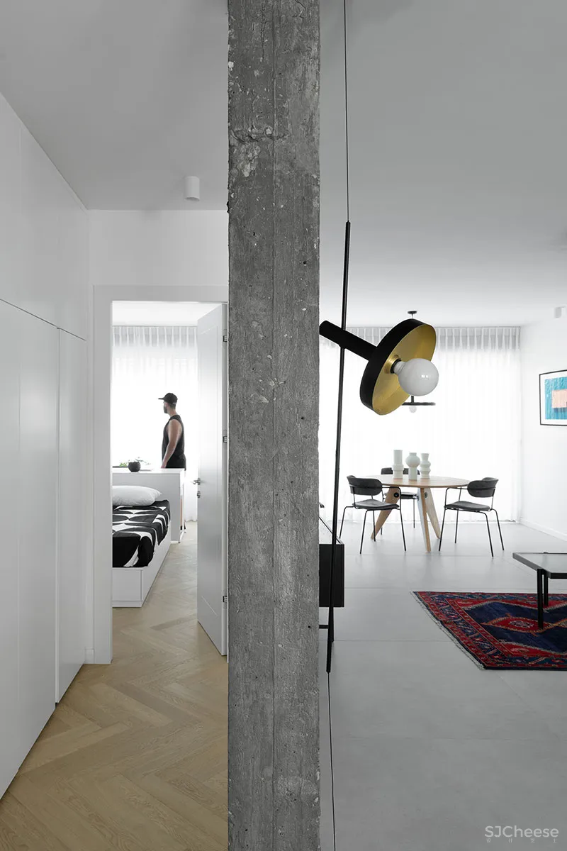 130㎡ 三居室,全开放客厅,连玄关都省了