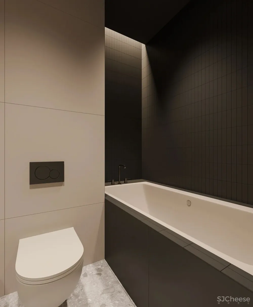 主卧带开放浴室,一室户也能住出豪宅感