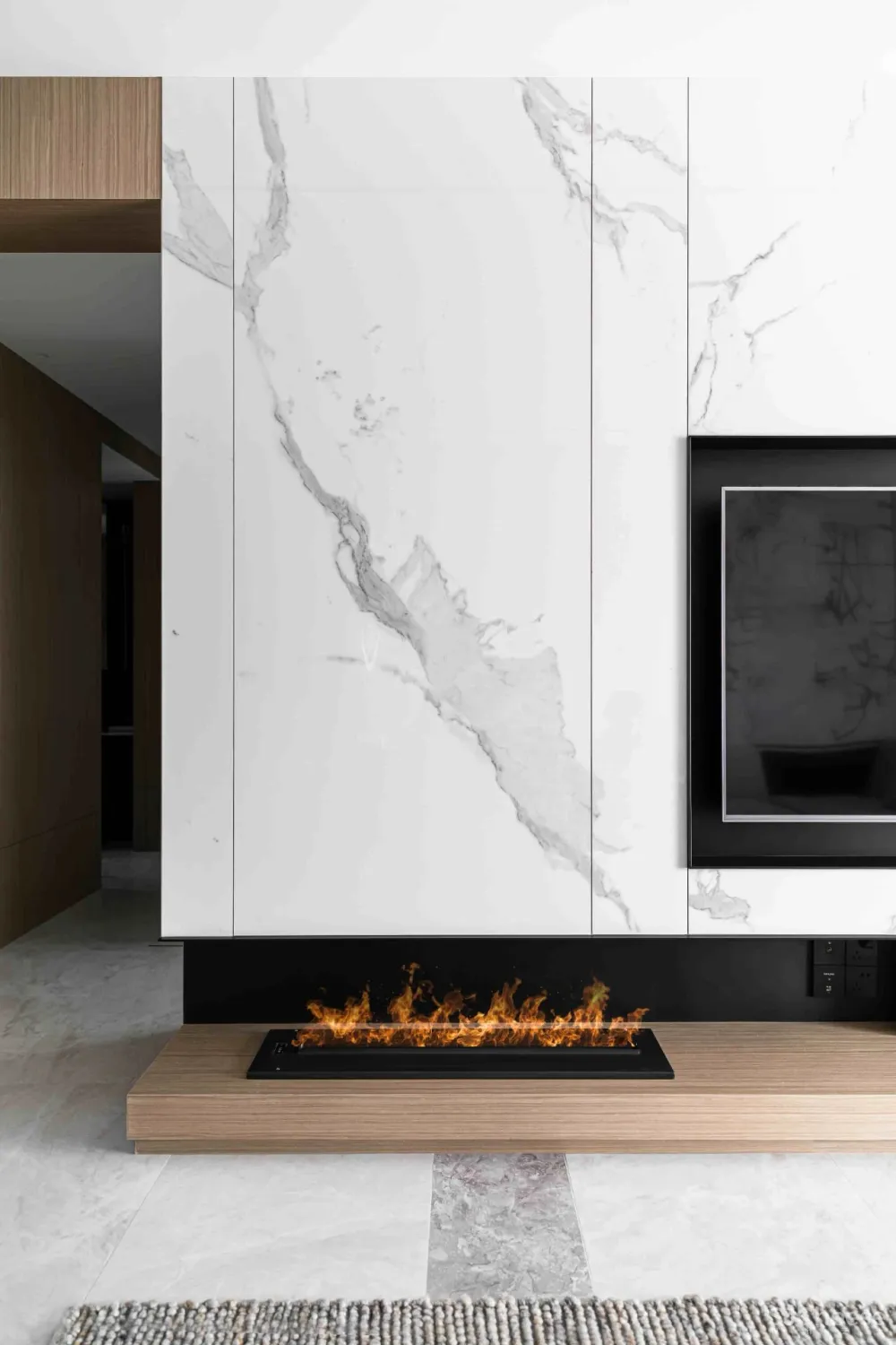 大理石 原木，80后业主的现代风四居室 花漾美作