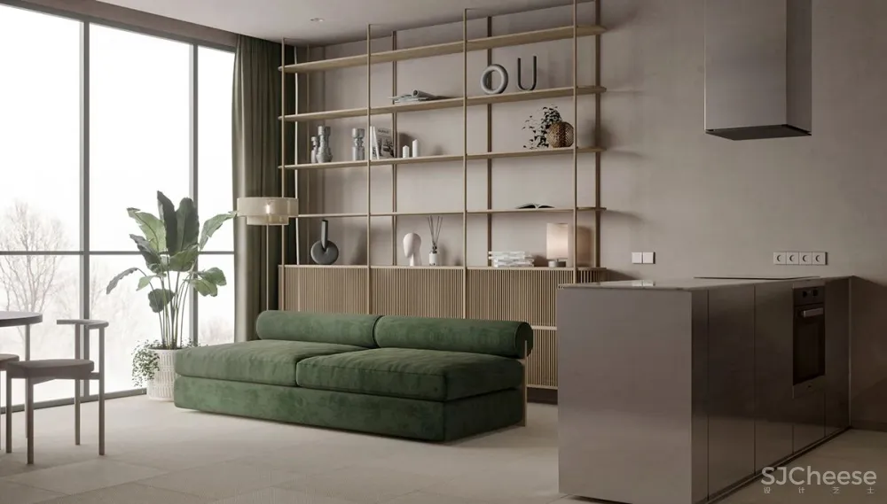 76㎡绿色朴质,细节处显精致!