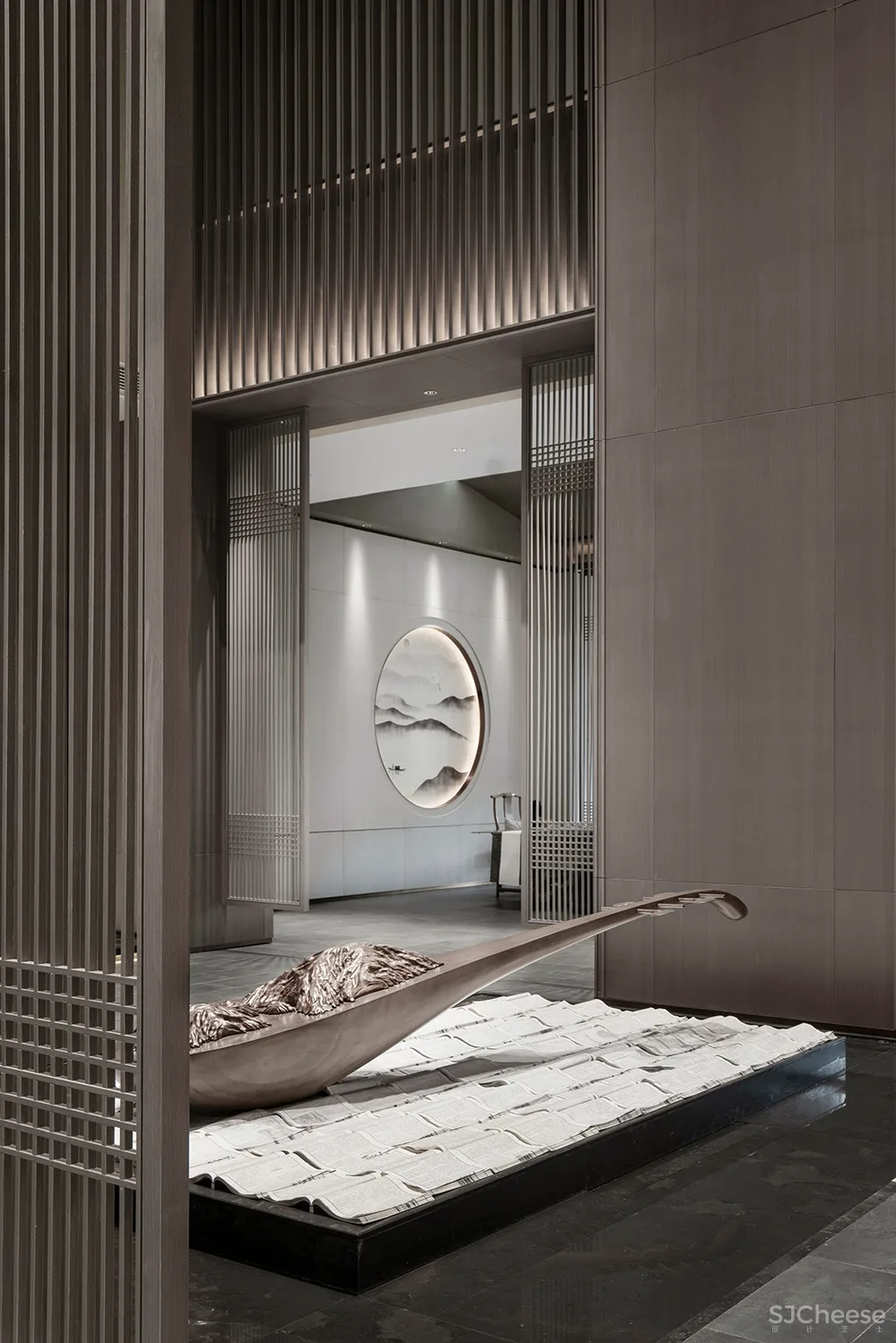 吴文粒:2500㎡中式售楼处,珑廷风雅韵,隐归禅深处!