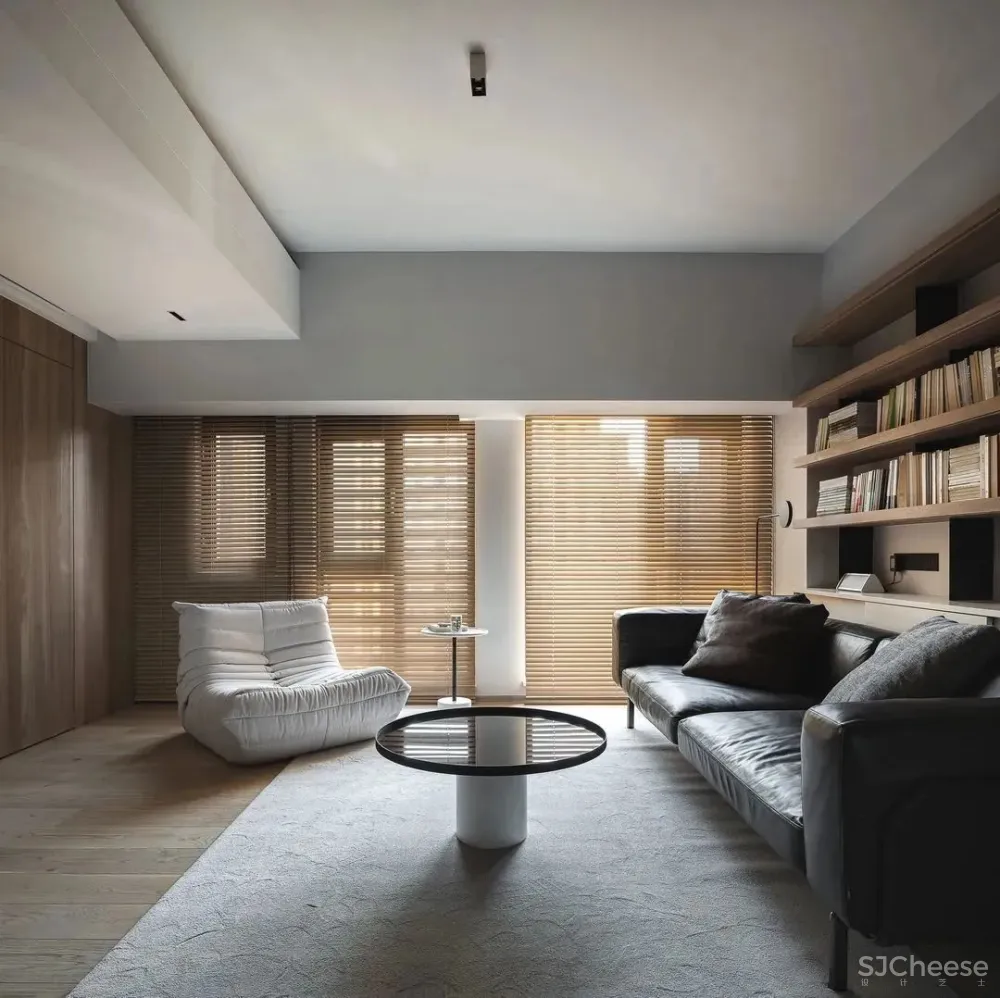 拆除楼梯隔墙,卧室并入客厅,117㎡暗室变身质感慵懒家 未見空间美学