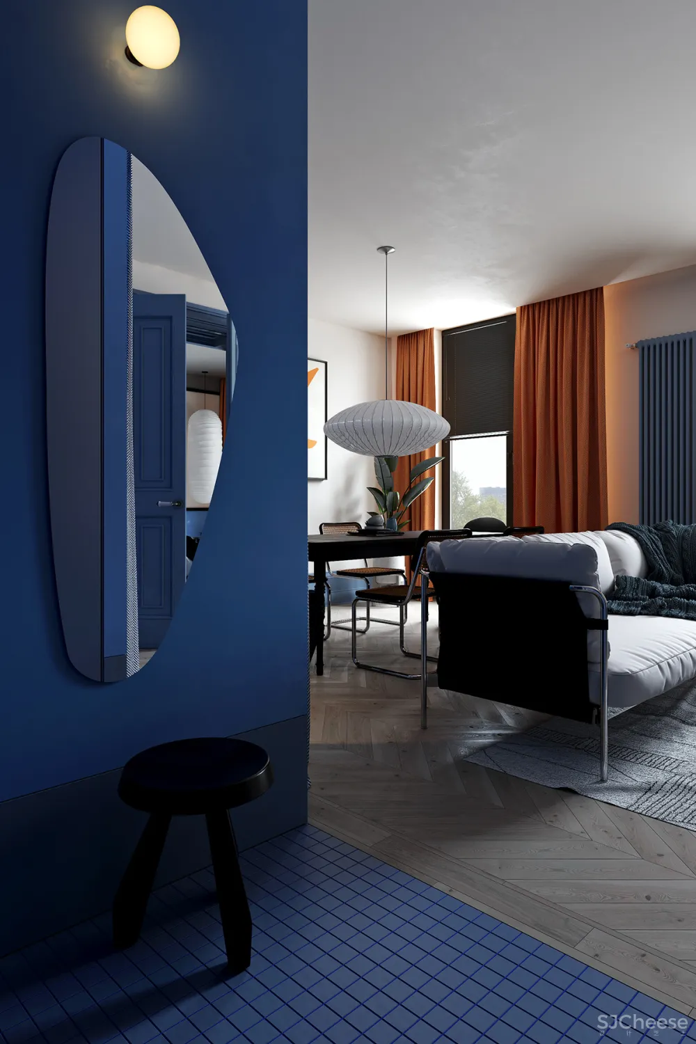 83㎡ 一室一厅,这么个性的颜色搭配一进门就被惊艳到了!