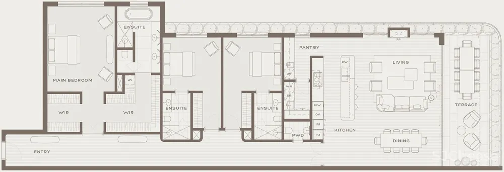 他做的公寓楼看起来像别墅,10套大平层户型还不一样,干净有格调的简约风太美了!