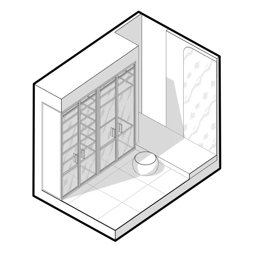 114㎡ 只做一室一厅，三开间的横厅太豪华了！
