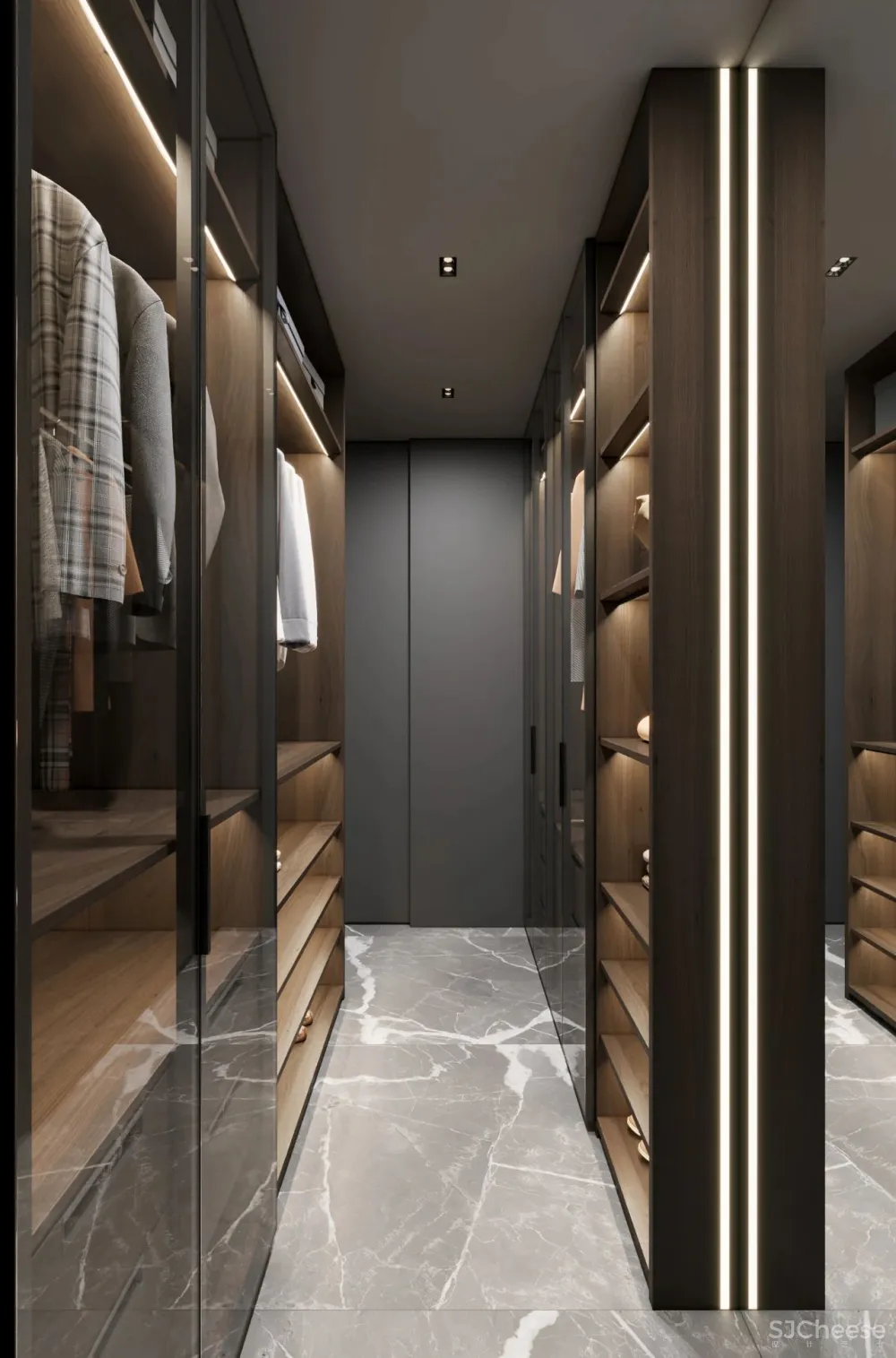 DE-DE新作 95m²简约私宅，大理石与原木的和谐