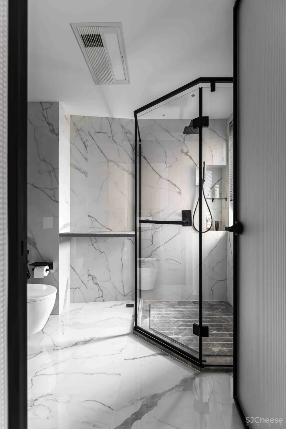 大理石 原木，80后业主的现代风四居室 花漾美作