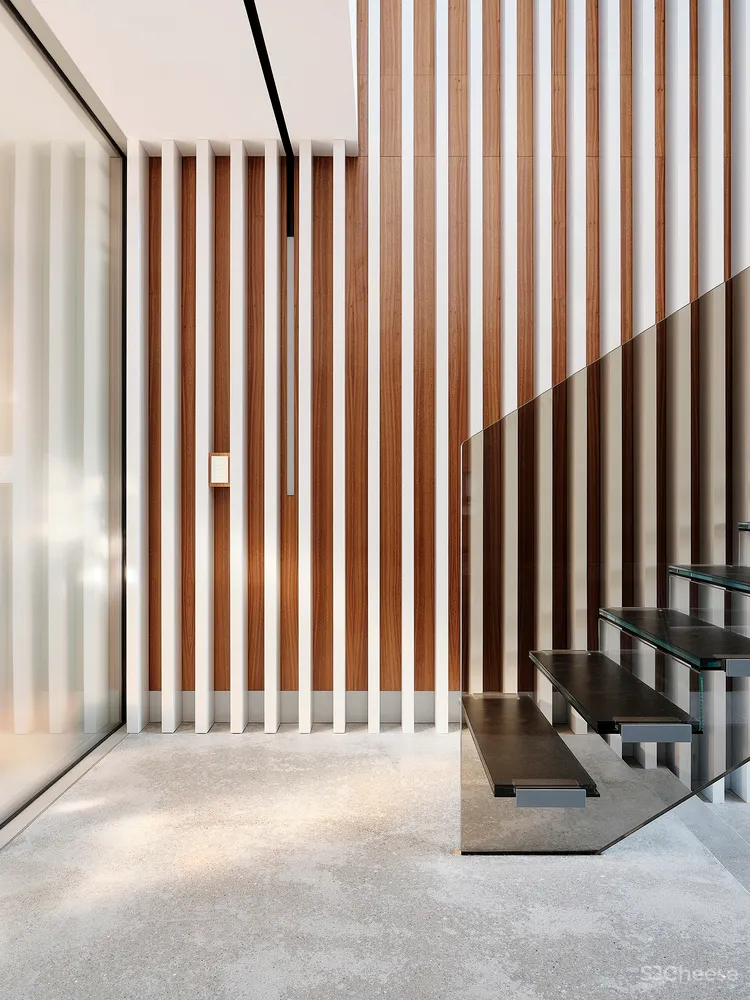 这栋180°全景「玻璃屋」,透明楼梯、网红滑梯,每件家具都是定制款!