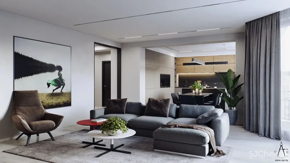 70㎡简约私宅,精简凝练!