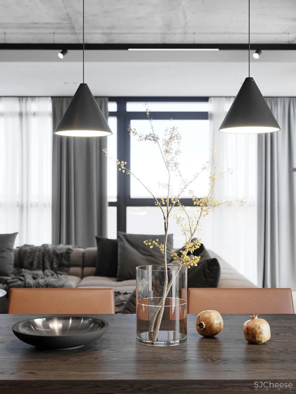 灰色极简空间，混凝土的质地！