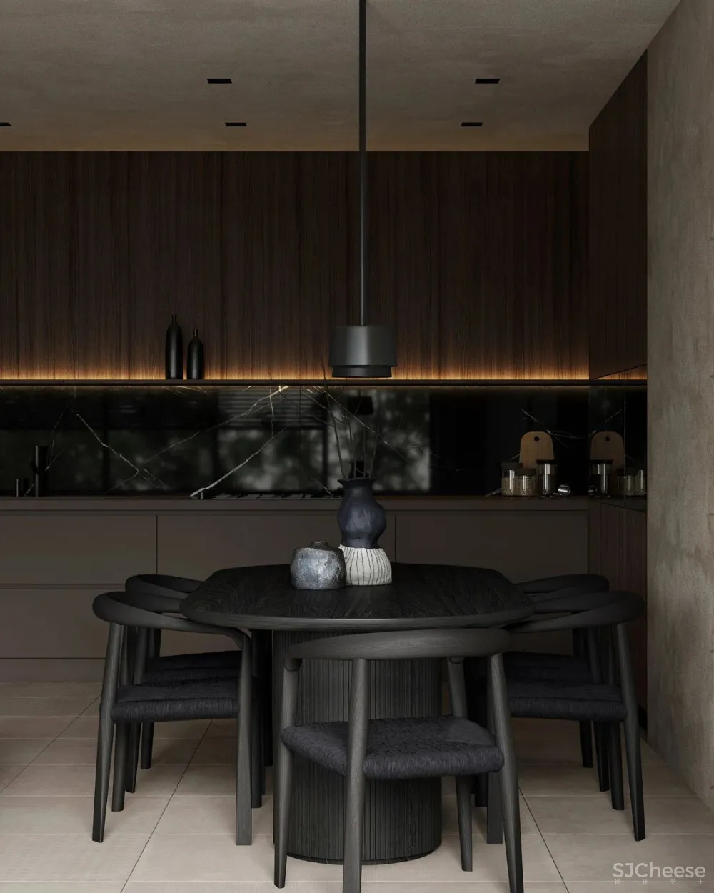 黑白色系的客厅，气质凸显 !