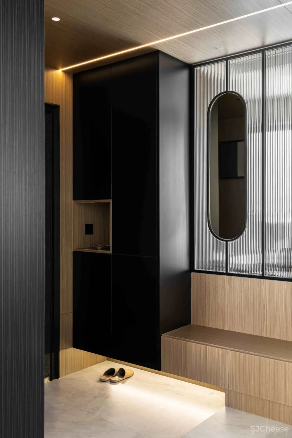 大理石 原木，80后业主的现代风四居室 花漾美作