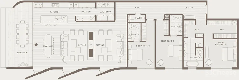 他做的公寓楼看起来像别墅,10套大平层户型还不一样,干净有格调的简约风太美了!