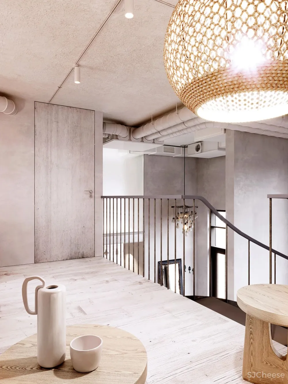 原木 清水混凝土,质朴宁静Loft私宅