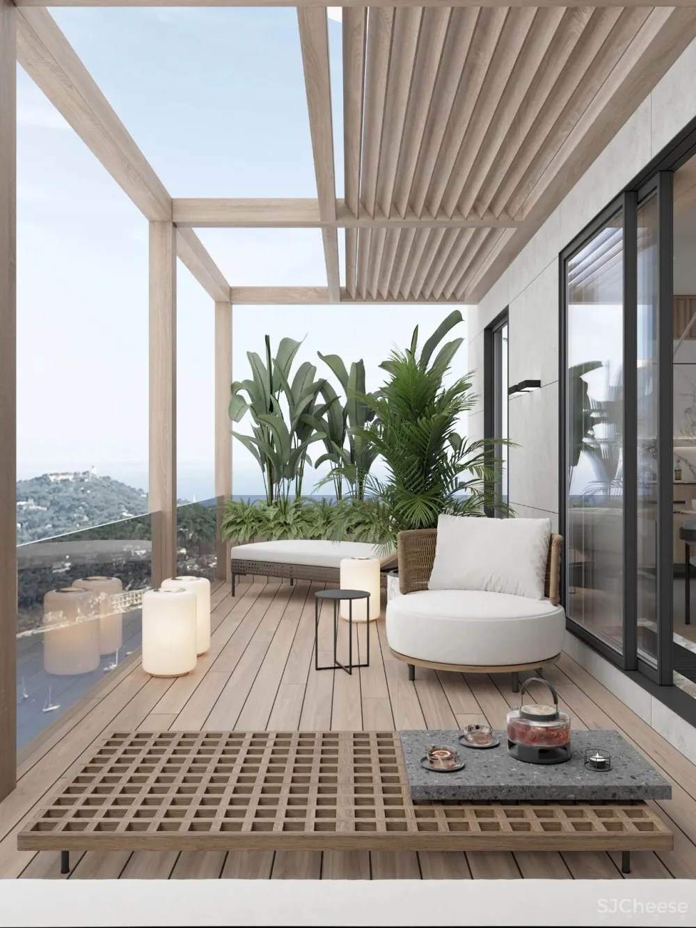 DE-DE新作 95m²简约私宅，大理石与原木的和谐