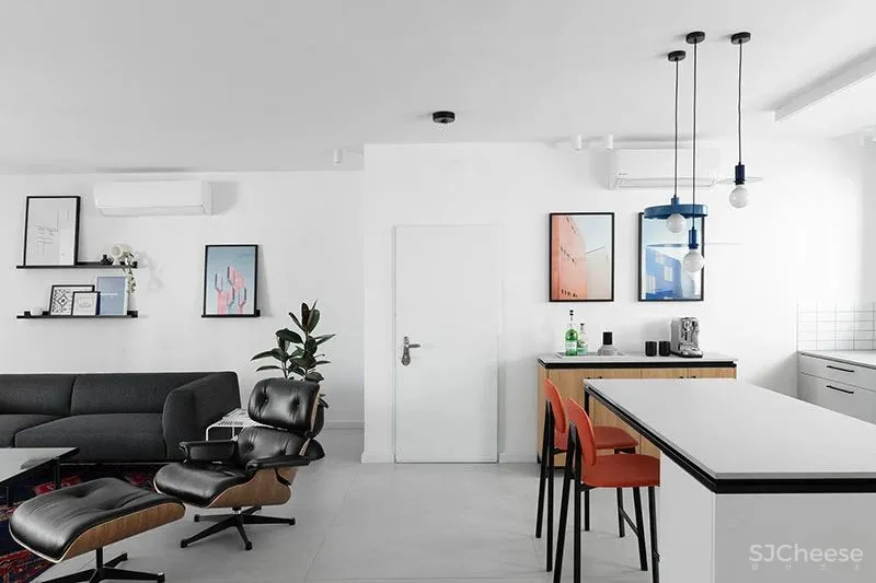 130㎡ 三居室,全开放客厅,连玄关都省了