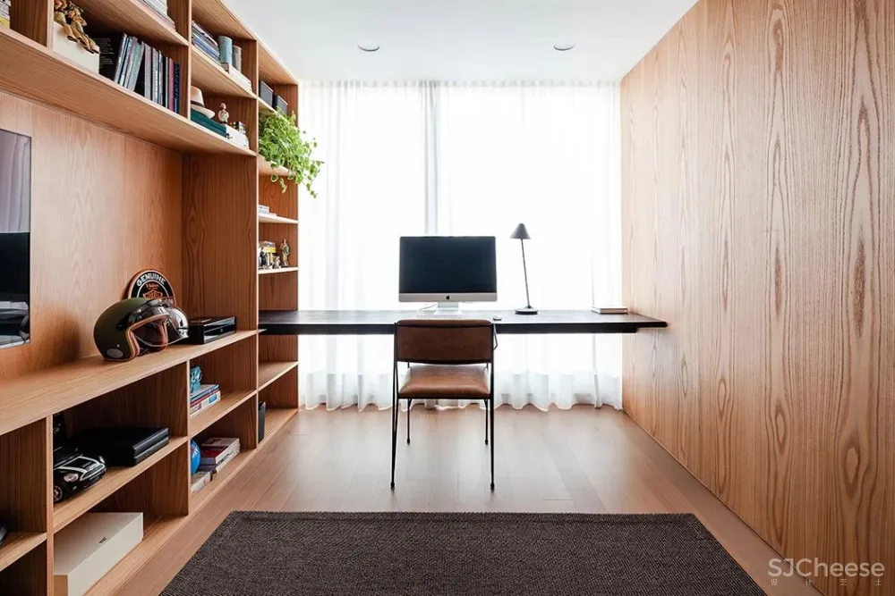 冷硬做底,温暖辅助,木条绿植一相逢,便胜却人间无数