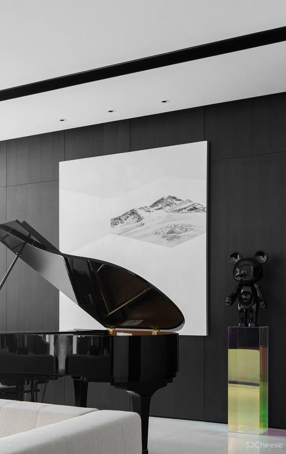 上海 780㎡ 极简别墅设计 ,黑白相映,安静优雅!