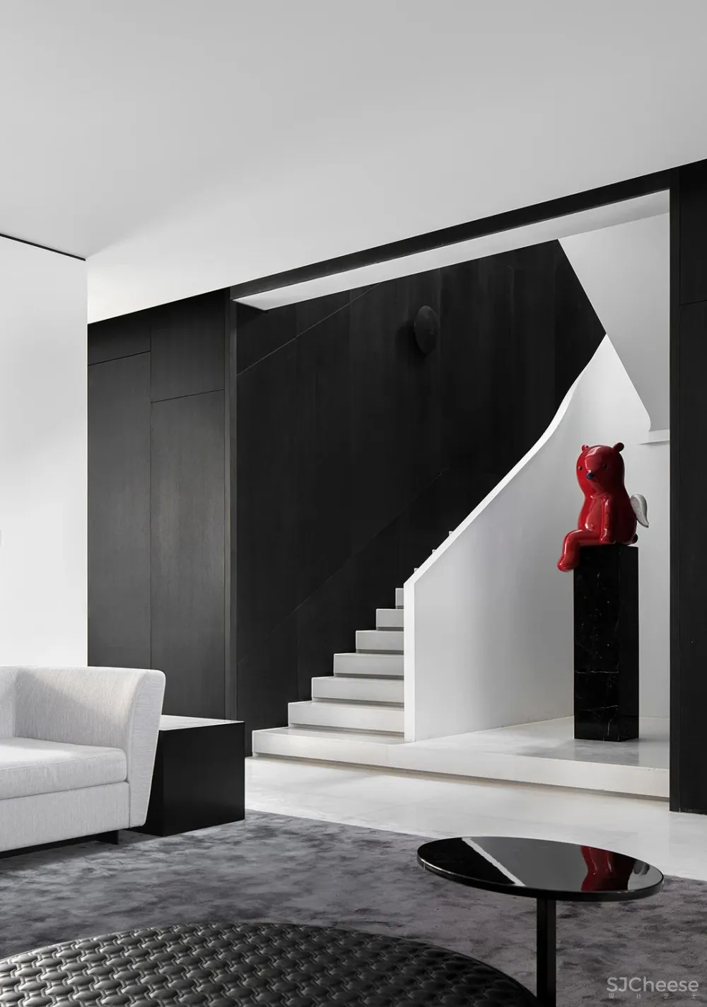 上海 780㎡ 极简别墅设计 ,黑白相映,安静优雅!