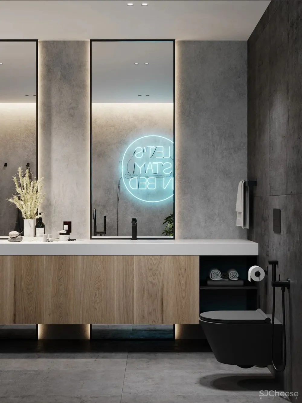 灰色极简空间，混凝土的质地！