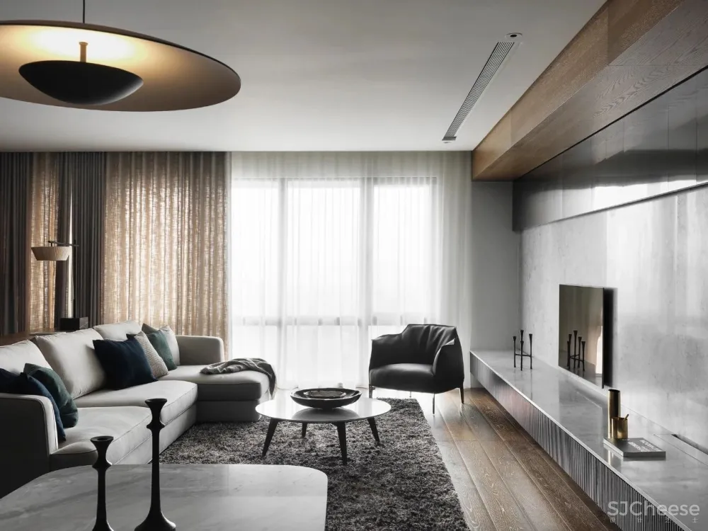 胡桃木 高级灰,纯粹而艺术的现代空间