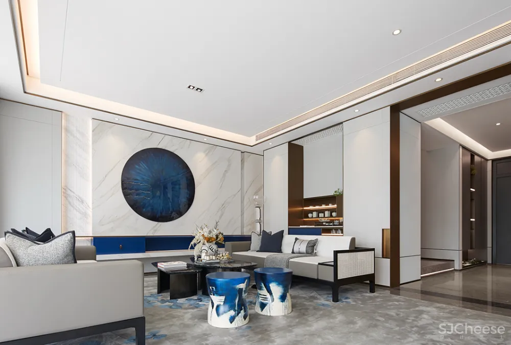 岳蒙:一抹幽蓝,韵染留白!