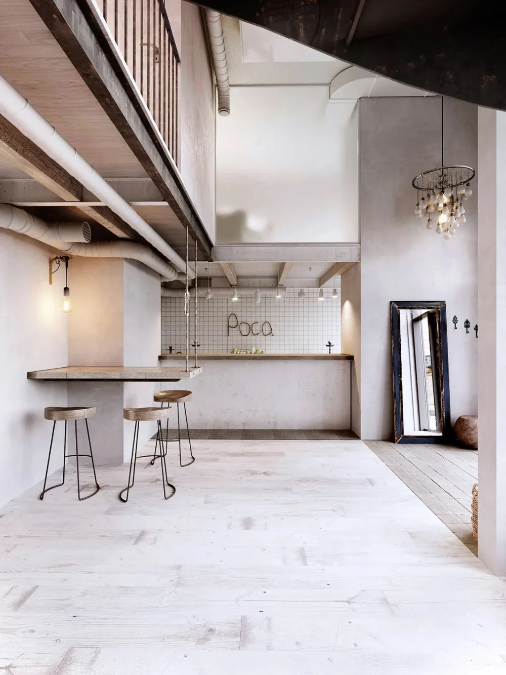 原木 清水混凝土,质朴宁静Loft私宅