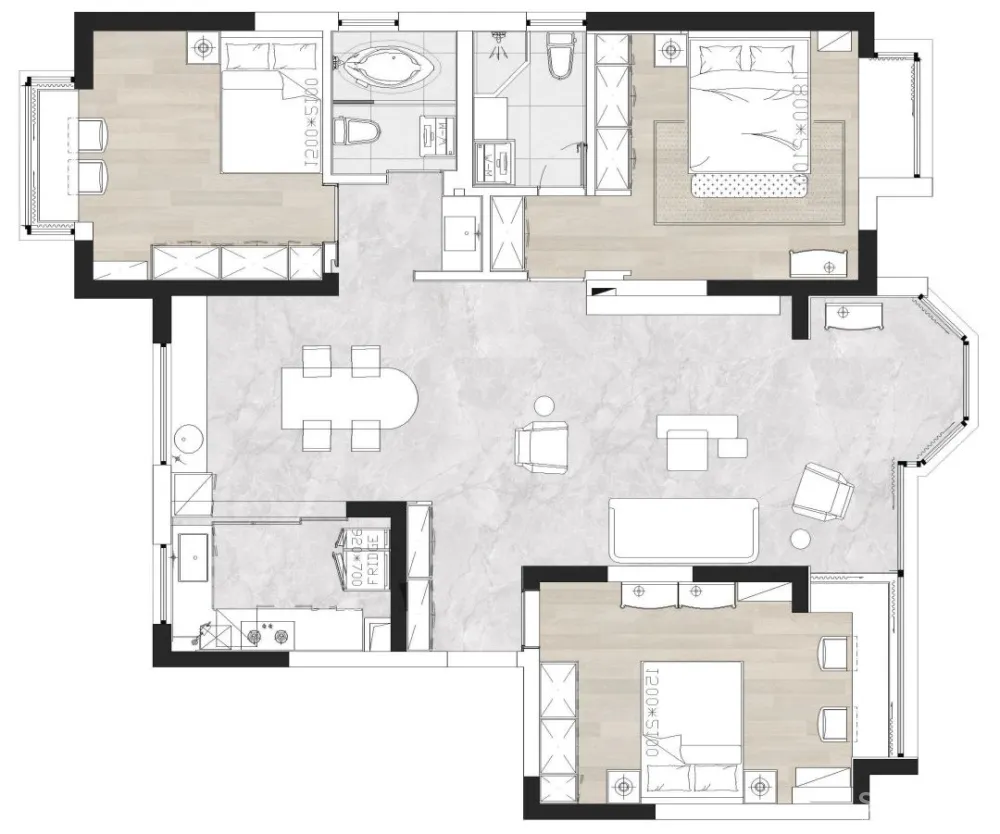 让两个女儿赤脚奔跑的家，140㎡浅色三室纯净通透，极简软装，倍感高级！