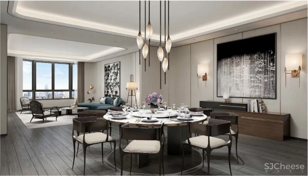 无间.吴滨-HWCD 上海豪宅新地标「瑞安.翠湖天地」大平层效果图和实景照片