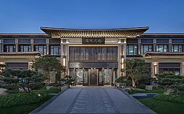 吴文粒:2500㎡中式售楼处,珑廷风雅韵,隐归禅深处!