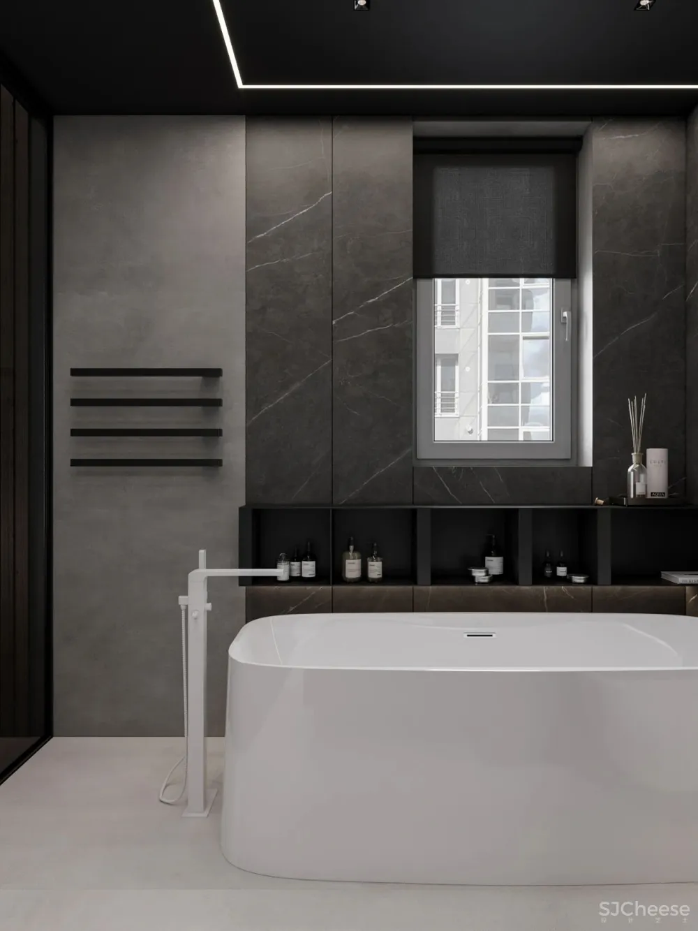 DE-DE新作 95m²简约私宅，大理石与原木的和谐