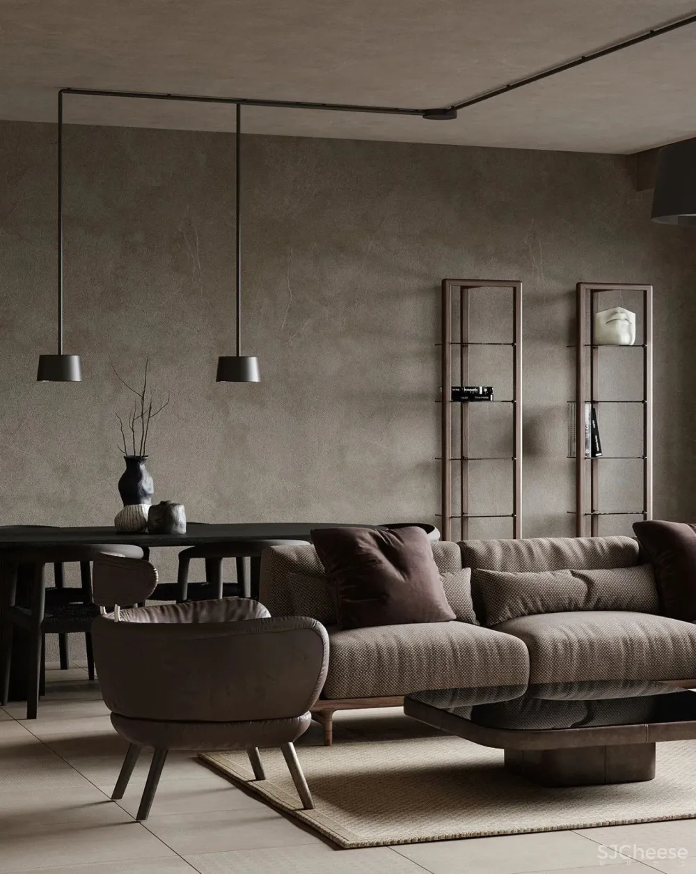 黑白色系的客厅，气质凸显 !