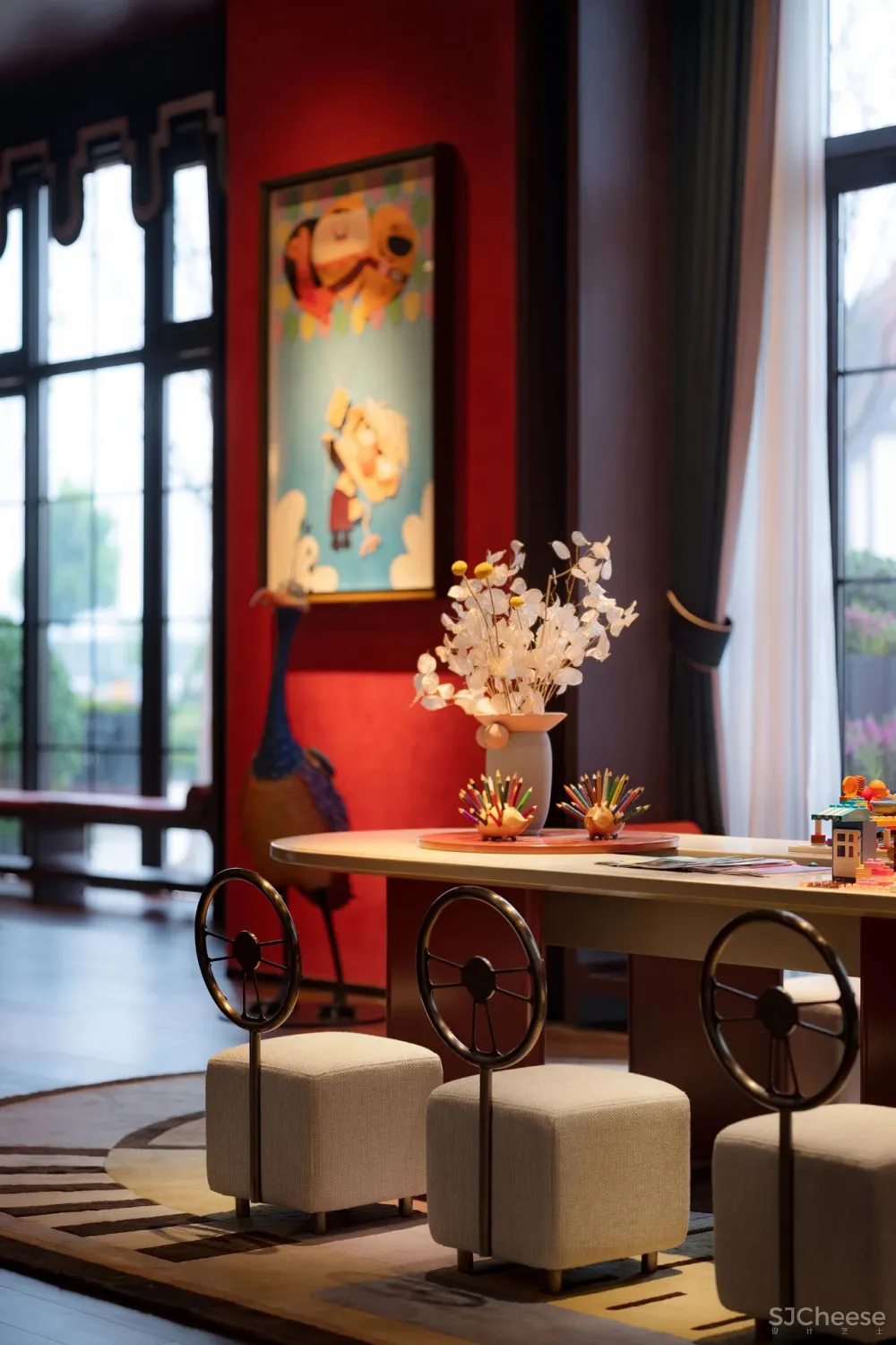 明德设计丨郑州万科荣成云图售楼处:英式古典的当代演绎