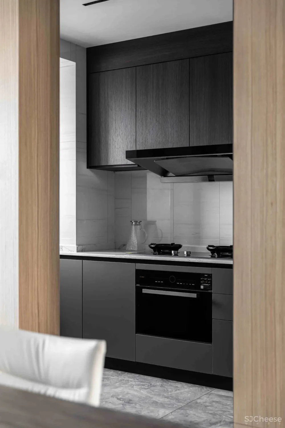 大理石 原木，80后业主的现代风四居室 花漾美作